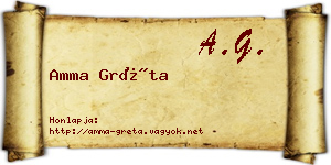Amma Gréta névjegykártya